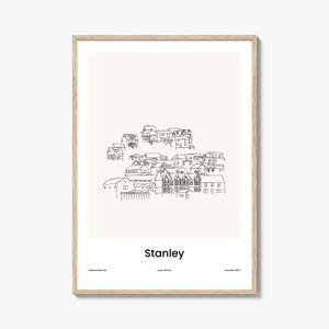 Stanley One Line Zeichnung Wandkunst - Minimalistisches Reiseposter & Stadtkarte Dekor für Haus Büro Wanddekoration
