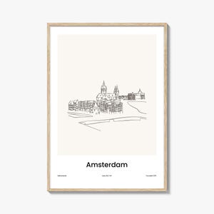 Impresión de mapa de la ciudad de Ámsterdam, arte de pared, póster de viaje, decoración del hogar, decoración de pared detallada de Ámsterdam para sala de estar u oficina