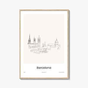 Barcelona Print Stadt Karte Wandkunst, Reise Poster & Wanddekoration, Moderne Barcelona Dekoration, Einzigartiges Geschenk für Reisende