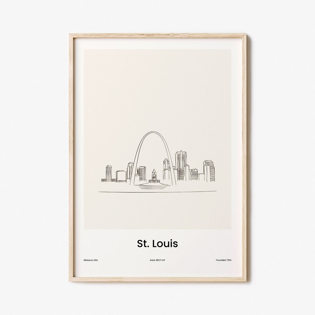 St. Louis Print, St. Louis Wall Art, St. Louis Wall Decor, St. Louis Travel Poster, City Map