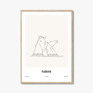 Falkirk One Line Drawn Print - Minimalist Falkirk Wall Art & City Map Travel Poster Home Decor