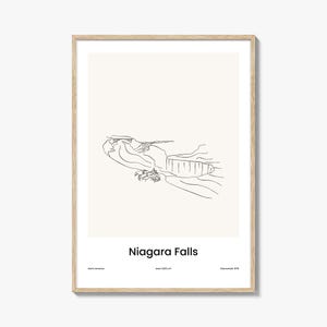 Niagara Falls Print Nordamerika Karte Wandkunst, Reise Poster, Niagara Falls Dekor, Stadt Karte Illustration, Malerisches Wohnkultur Geschenk