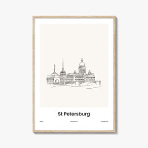 St Petersburg Russia Drawn No 2 Poster