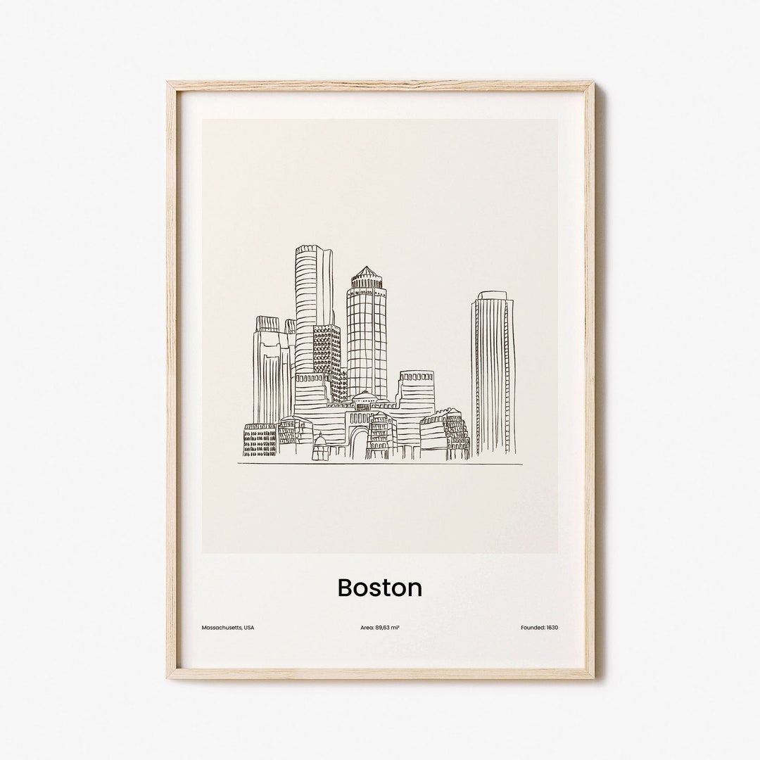 Boston Print, Boston Wall Art, Boston Wall Decor, Boston Travel Poster