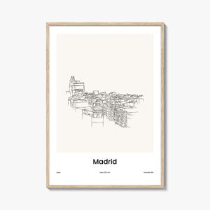 Madrid One Line Zeichnung Druck, Madrid Wandkunst Stadt Karte, Minimalistisches Madrid Reiseplakat, modernes Madrid Wanddekor Geschenk