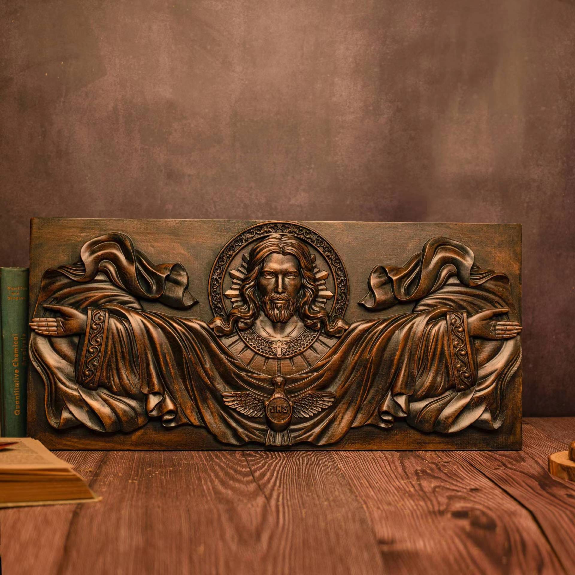 Jesus Christ,large Wood Carved Jesus Icon, Jesus Christ, Savior Plaque ...
