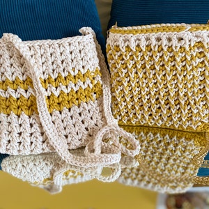 Crossbody Bag Boho Fashion Handbag Purse Retro crochet Crochet fashion // W21cm and H23cm// Golden 120cm long chain