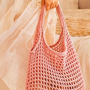 Handmade Crochet Cotton Slouch Bag: Boho Tote Bag