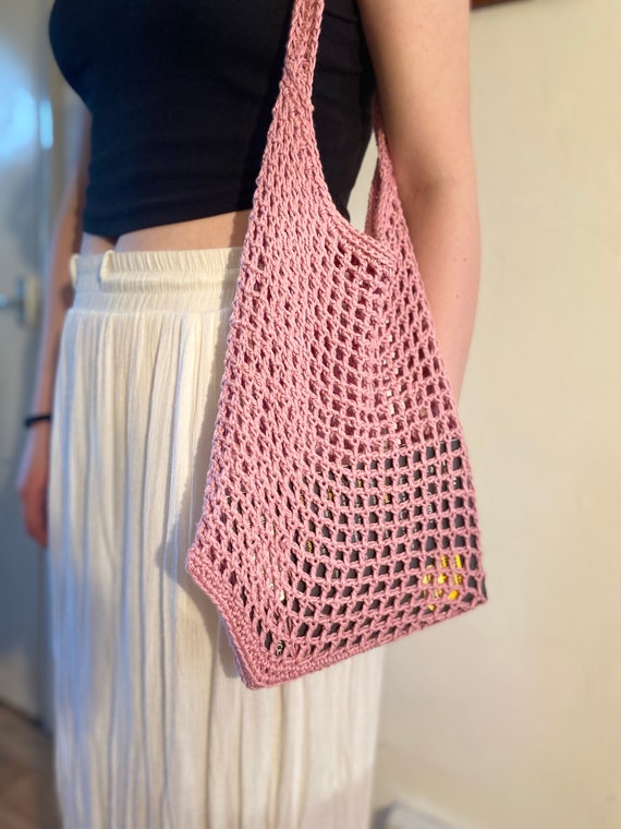 Sac Fourre-tout Fait Main Au Crochet - Coton Et Polyester Noir - Occasion (poche Intérieure Fermeture Cassée)