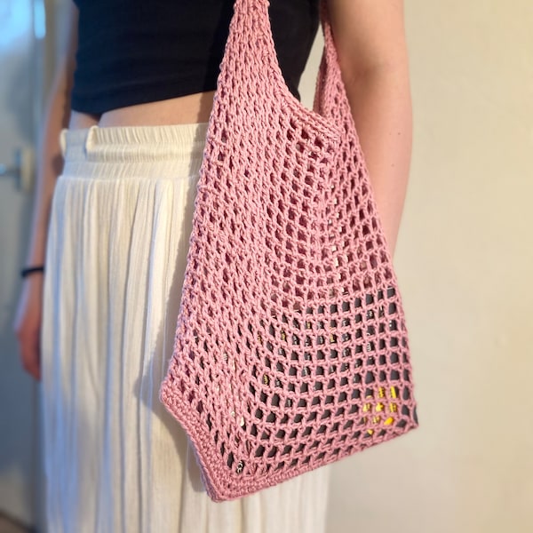 Slouch Shoulder bag Hobo bag Retro crochet Tote bag Boho aesthetic Boho style Gift for her bag