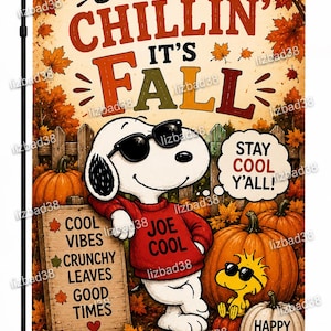 Snoopy Joe höstflagga för trädgården, dubbelsidig 12x18 välkomstdekoration