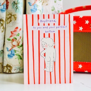 Une carte effrontée et humoristique pour votre petit ami - anniversaire, anniversaire, ou juste parce que... lui faire sourire avec cette fabuleuse carte !