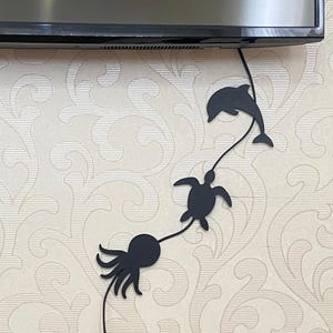 Ocean Creature Cable Organizer: Kids Room Wall Decor