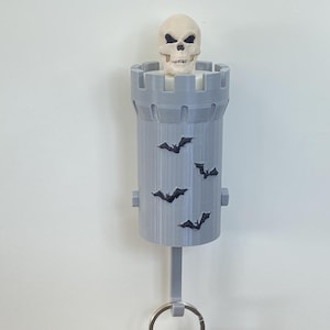 Skull Halloween Key Holder: Spooky Bat Castle Organizer