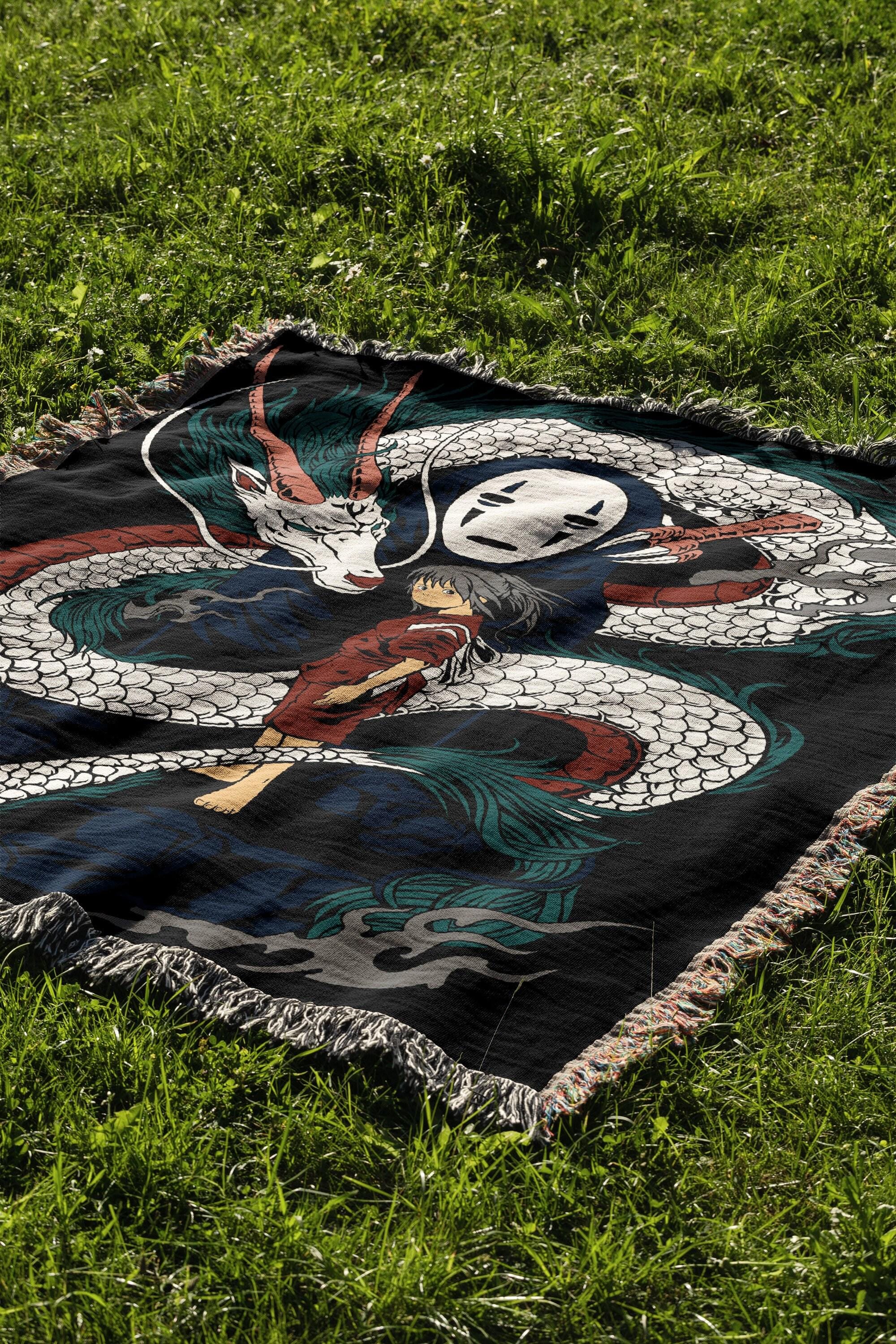 Anime Hand Woven Cozy Blanket | Manga Tapestry Throw | Suitable as