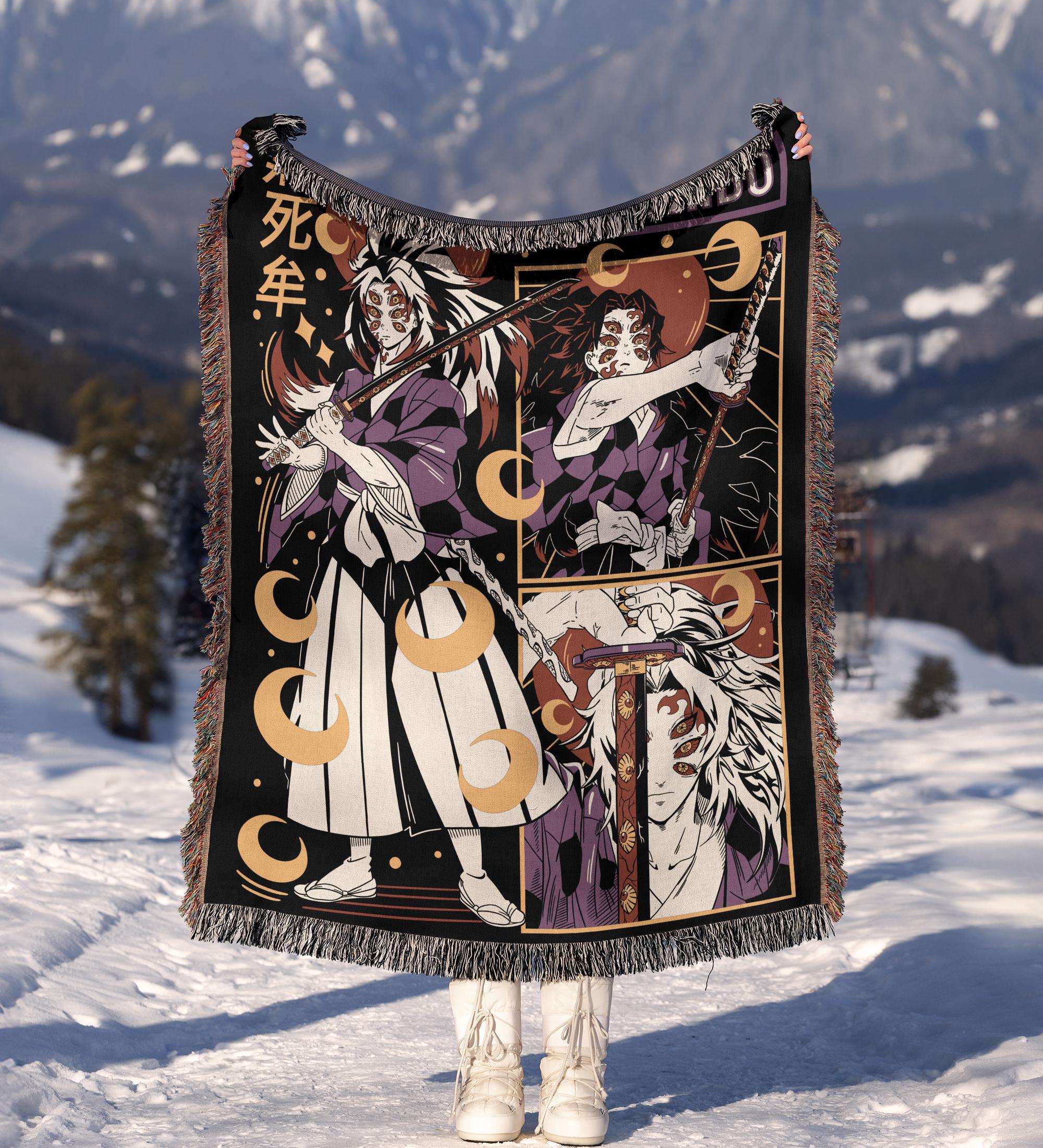 Anime Hand Woven Cozy Blanket | Manga Tapestry Throw | Suitable As Snuggle Blanket Or Woven Wall Hanging