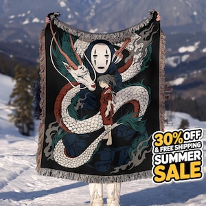 Coperta Anime tessuta a mano | Coperta Manga | Adatta come coperta morbida o come arazzo da parete intrecciato