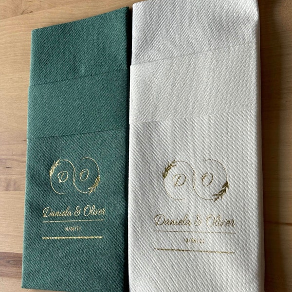 Gast-Taschen-Servietten, personalisiert, benutzerdefinierte Dinner-Servietten, weich, saugfähig, Sevice-Servietten, Partys, Hochzeit-Servietten, Einweg-Leinen wie