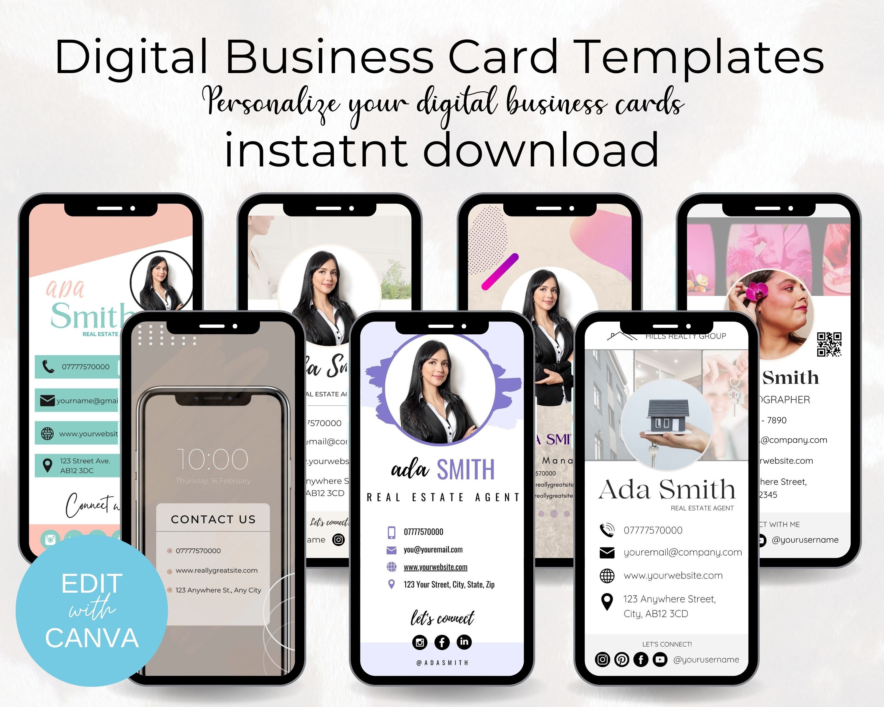 Modern Digital Business Card Templates for Personal and Professional ...