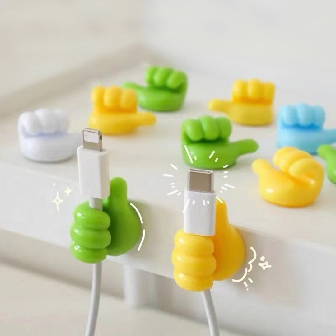 14 Pack Adhesive Thumb Wall Hooks - Multi-Function Wall Hooks - Adhesive  Silicone Hooks - Mini Thumb Cable Clips - Self-adhesive Cable Clip