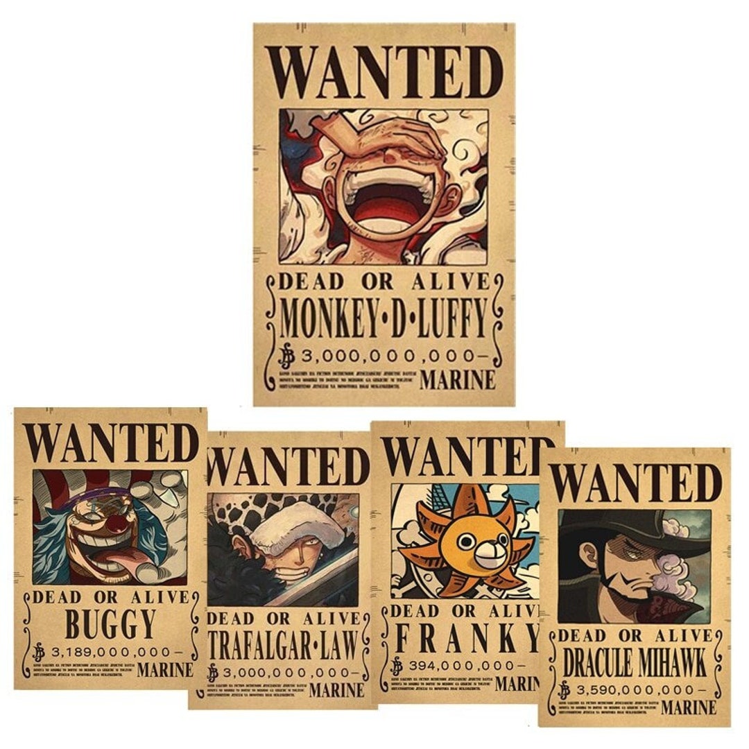 JuzeLY xinbochang Anime Poster Gear 5 Luffy Pictures - Latest Luffy Bounty  Poster 3 Billion Baileys Canvas Print Straw Hat Pirates Wanted Wall Art