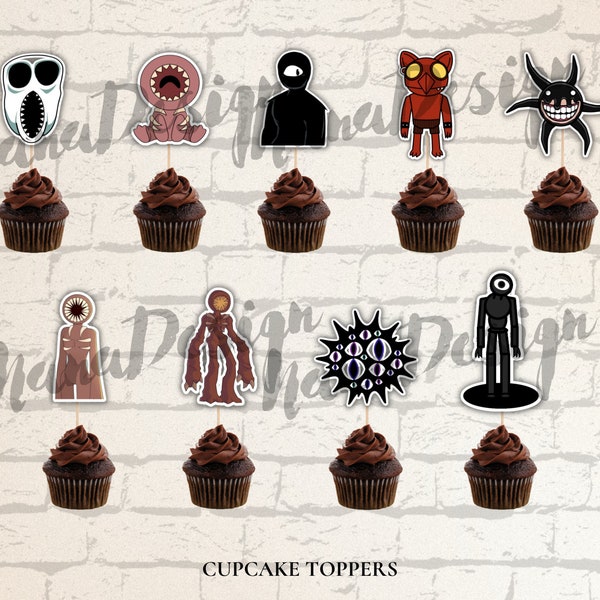 DOORS ROBLOX cupcake toppers - instant download - food toppers - roblox party - birthday party - roblox game - digital file