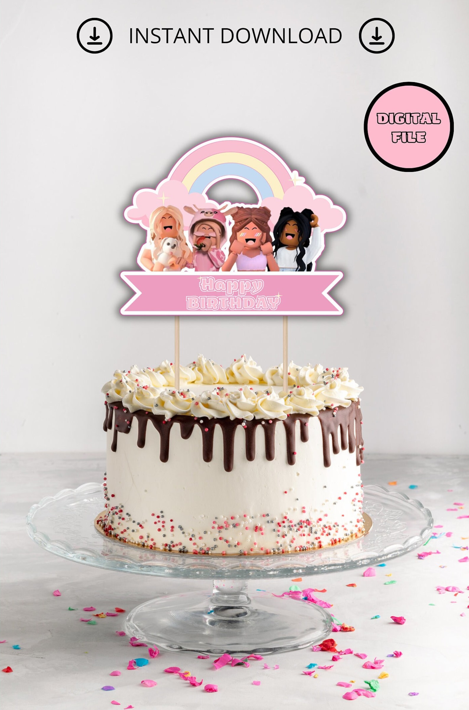 Roblox Printable Cake Topper Instant Download Roblox Girls Roblox Game ...