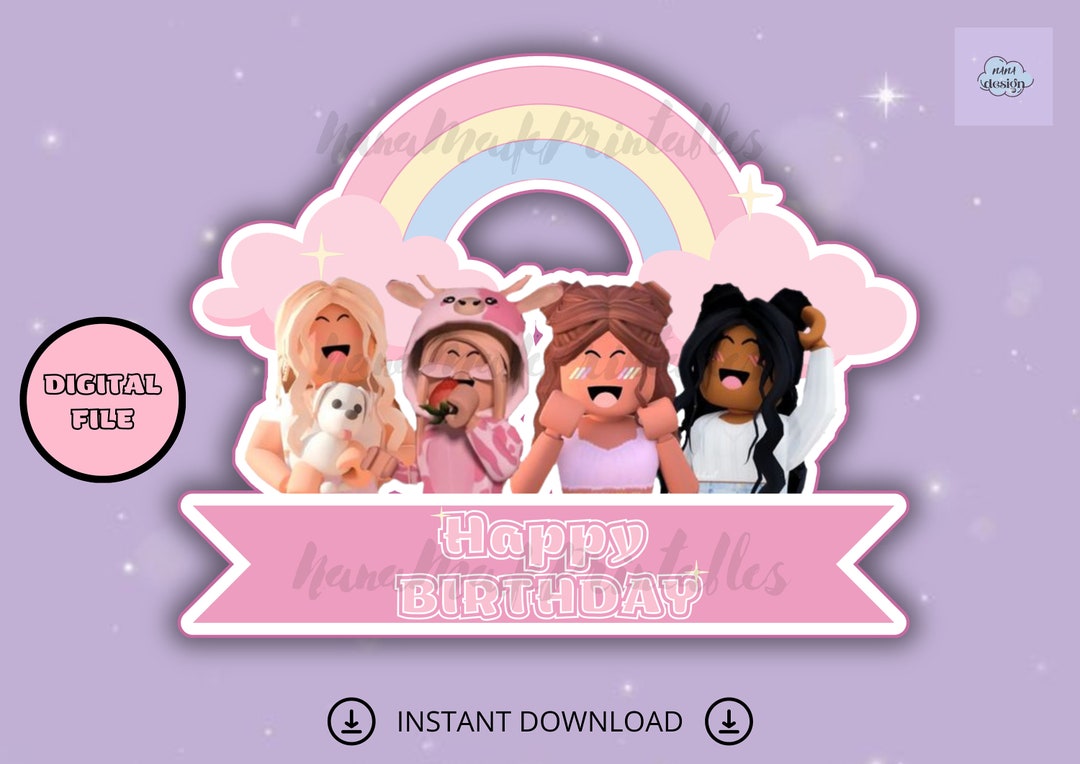 Roblox Printable Cake Topper Instant Download Customizable Sizes Roblox ...