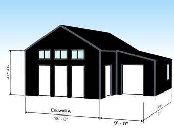 DIY Friendly 18 x 30  with a 9 x 20 Addition Fire Resistant, Mold Resistant, and Termite Resistant Galvanized Steel On or Off Grid Cabin Kit