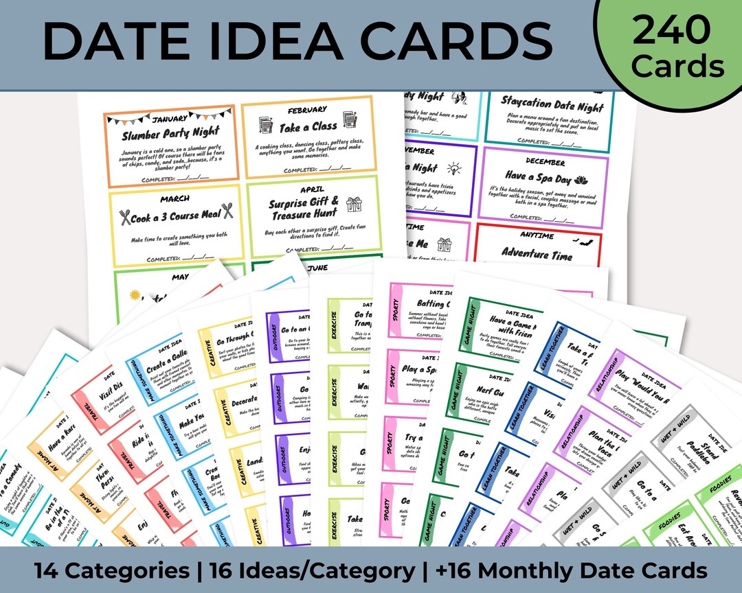 Date Idea Cards | Printable Date Night Cards - Etsy