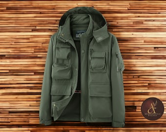 Men's Plain Coat | Jacket with Hoodie Style | Fashionable Outwear Clothing