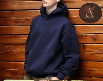 Cotton Pullover Sweatshirt | Men's Plain Hoodie | Comfortable Streetwear