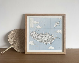“Madeira Illustrated” Map – Black and White