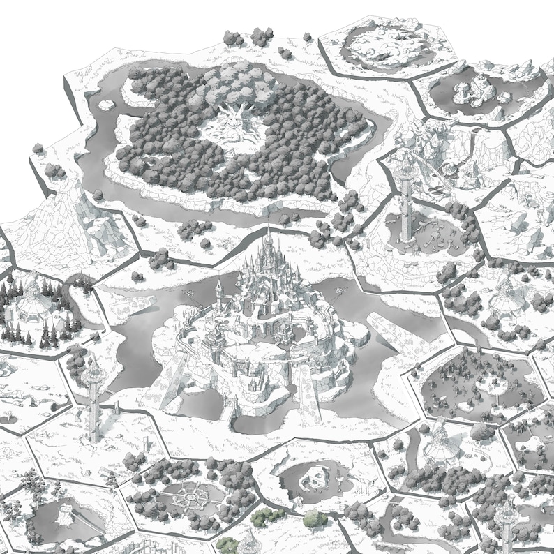 Hyrule Map - Zelda Breath of the Wild - Monochrome - Etsy Canada