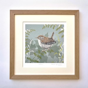 Hand Drawn Wren Signed Art Print /wren birds uk/bird print/nature art print