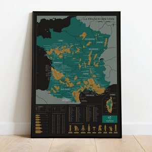 Carte des vins à gratter – France