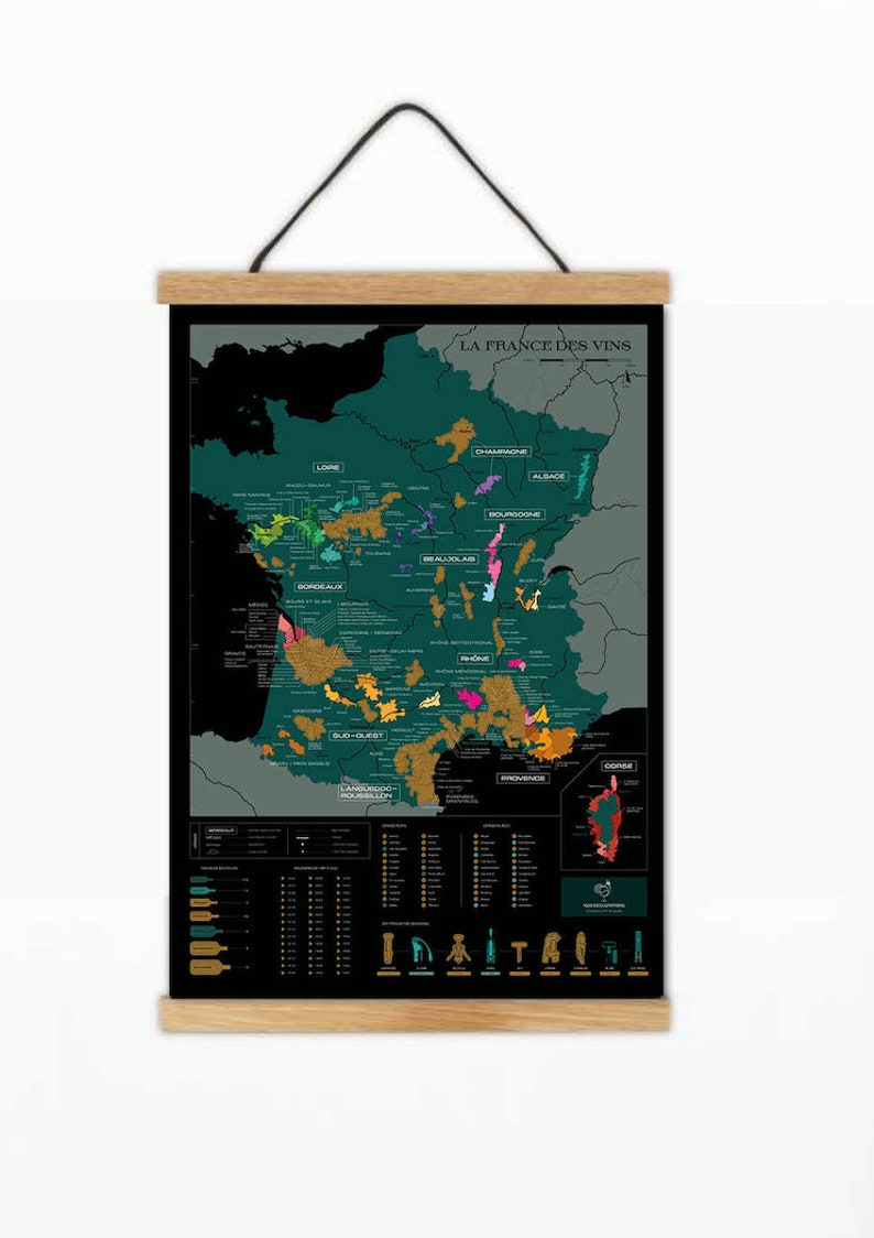 Scratchoff Wine Map France Etsy
