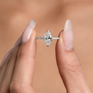2.25 Ct Marquise Cut E/VVS2 Lab Grown Diamond Engagement Ring 14k White Gold IGI Certified