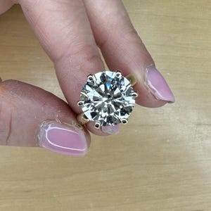 7 Carat Round Shape F/VS1 Lab Grown Diamond Engagement Solitare Ring 18k White Solid Gold IGI Certifeid, BIG DIamond
