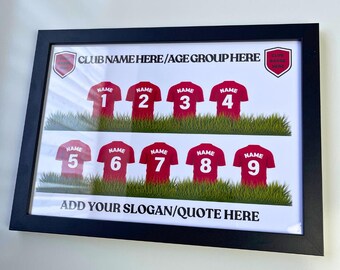 Personalized Grassroots Football Team Print: Custom Kids Bedroom Poster
