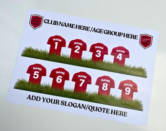 Personalized Football Team Print: Custom Kids Bedroom Poster (Digital Download)