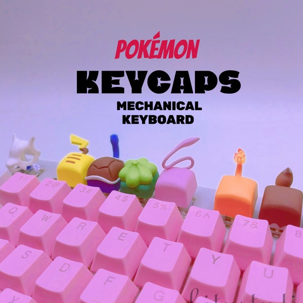 Pokemon tail Keycaps,Pikachu Charmander pokemon,Custom esc key caps,anime kawaii keycap,Artisan keycap Set,Handmade SA keycap cherry MX