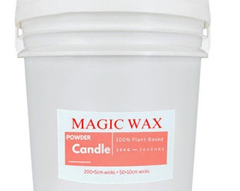 Magic Wax  - 1Kg/10 Kg Tub - Plant-based Candle Sand - fill any shape - non toxic - no smoke - wicks incl - 8-10 hours burn - Christmas snow