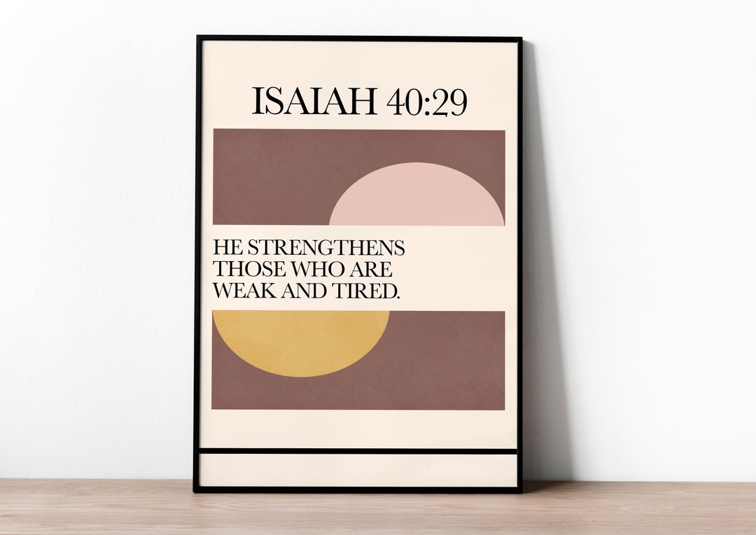 Isaiah 40:29 Printable Bible Verse Wall Art, Christian Scripture ...