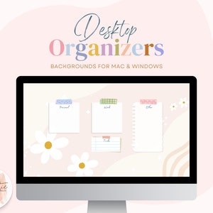 Desktop Organizer Wallpaper Aesthetic 2024, Desktop Background Cute Aesthetic, Pastel Desktop Organizer For Mac and Windows Instant Download