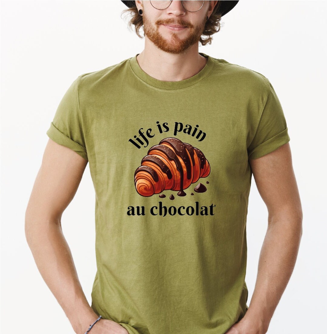 Life is Pain Au Chocolat PNG, French PNG, Pastry Png Cut File, Croissant PNG, Funny Food Png