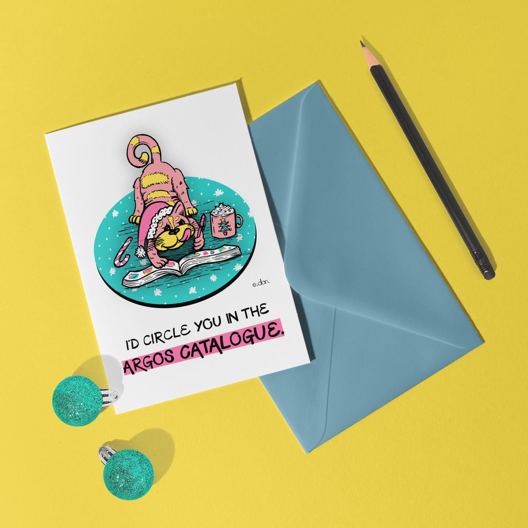 Argos Catalogue Christmas Card Funny Nostalgic Xmas Greeting for Him ...