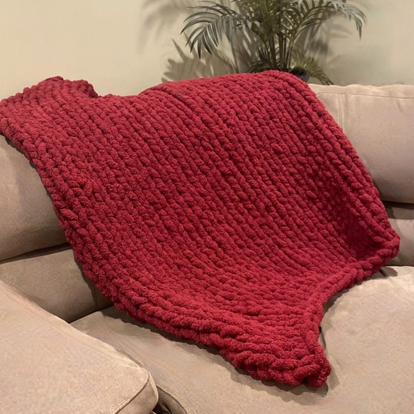 Hand Knit Throw Etsy