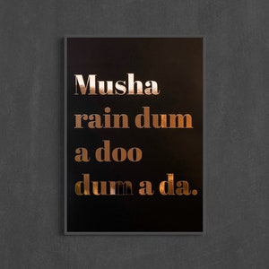 Poster MUSHA METALLICA: Kupfer Folienposter Metal Wandbild Heavy Metal Wandkunst Rocker Kunst Musiker Geschenk Gitarren Deko Lyricposter