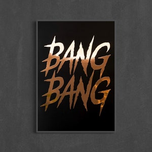 Poster BANG BANG: Kupfer Folienposter Metal Wandbild Heavy Metal Wandkunst Rocker Kunst Musiker Geschenk Gothic Deko Rammstein Lyricposter